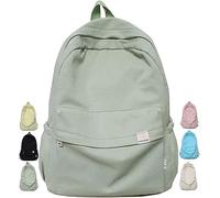 Difa Backpack Teen Girl Boys Cute Aesthetic Book Bags for School, Secondary School Zaino, Kawaii Solid Color Backpack, Preppy Black Bagpack Casual Daypacks Lightweight, verde, Zaino