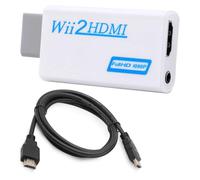 DIFCUL Convertitore da Wii a HDMI, Adattatore wii Hdmi Video Full HD 60Hz 720P/1080P audio da 3,5 mm cavo HDMI da 1,5 m per Tutte le Modalità di Visualizzazione della console Wii, Giochi, TV (Bianco)