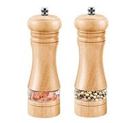 DIFCUL Set Macina Sale e Pepe in Legno, Macinino Manuale per Pepe e Sale, 2pcs Macinapepe per Spezie in Legno di Quercia, Macinapepe Macinasale Manuale con Meccanismo di Macinazione in Ceramica