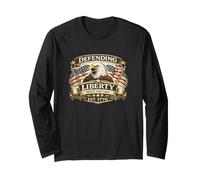 Difendere la libertà dal Primo Giorno EST 1776 Eagle Flag USA Star Maglia a Manica