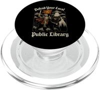 Difendi la tua biblioteca locale Cavaliere Crociato Cat UFO Opera d'arte PopSockets PopGrip per MagSafe