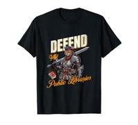 Difendi la Tua Biblioteca pubblica Locale Cat Knight Reader Bookworm Maglietta