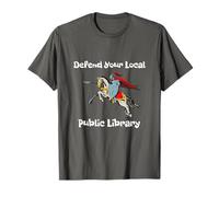 Difendi la Tua Biblioteca pubblica Locale Cavaliere corazzato Divertente Maglietta
