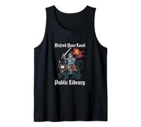 Difendi la Tua Biblioteca pubblica Locale Funny Knight Cat Canotta