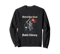 Difendi la Tua Biblioteca pubblica Locale Funny Knight Cat Felpa