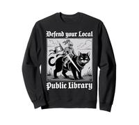 Difendi la Tua Biblioteca pubblica Locale Funny Knight Cat Felpa
