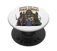 Difendi la tua biblioteca pubblica locale Mago Mago Arciere Cavaliere PopSockets PopGrip Adesivo