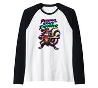 Difensore dello Spazio Moffetta Cowboy Western Maglia con Maniche Raglan