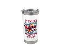 Difesa della tesi di laurea perfetta | Thesis Defense Cat Lover Bicchiere termico in acciaio inox doppia parete
