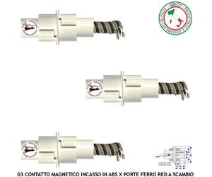 Difesa Magnetica 3 Contatti Scambio ad Incasso Porta Interbloccata Aperta Chiusa