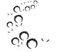 Diffaxy - Set di 18 dilatatori a forma di C, kit per allargamento dell'orecchio in nero, set di dilatazione per lobo dell'orecchio, setto nasale o altri punti di piercing, adatto per donne e uomini