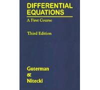 Differential Equations A First Course by Martin M.Guterman, Zbigniew H. Nitecki (2006) Hardcover