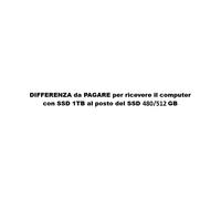 DIFFERENZA da PAGARE per ricevere il computer con SSD 1TB al posto del SSD 480/5