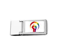 Differenze di genere intorno all'uguaglianza arcobaleno sottile soldi clip in acciaio titolare tasca portafoglio