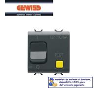 DIFFERENZIALE MAGNETOTERMICO 1P+N 6A 10MA GEWISS CHORUS NERO GW12482