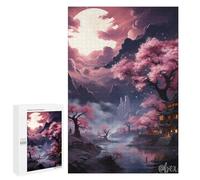 Difficile puzzle per adulti, 1000 pezzi, ciliegia Blossom Moonlit Landscape, 1 puzzle giocattolo da parete, regalo di compleanno, 1000 pezzi