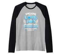 Diffondere la Gioia dellamore Un Sacco di Giggles Sindrome di Angelman Maglia con Maniche Raglan