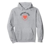 Diffondere L'Amore: Cuore ispiratore per la gentilezza Felpa con Cappuccio, Unisex per Adulti, Grigio Melange, XL
