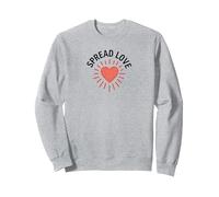 Diffondere L'Amore: Cuore ispiratore per la gentilezza Felpa, Unisex per Adulti, Grigio Melange, XL