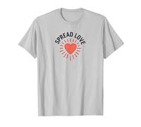 Diffondere L'Amore: Cuore ispiratore per la gentilezza Maglietta, Uomo, Argento, 3XL