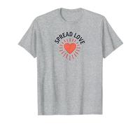 Diffondere L'Amore: Cuore ispiratore per la gentilezza Maglietta, Uomo, Grigio Melange, S