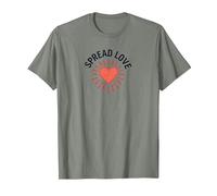 Diffondere L'Amore: Cuore ispiratore per la gentilezza Maglietta, Uomo, Verde Militare mélange, 3XL
