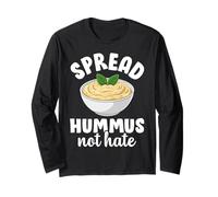 Diffondi l'hummus Non odio Divertenti Amanti Vegetariani a Base vegetale Maglia a Manica