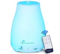 Diffuserlove 200ML Diffusore Di Oli Essenziali con 7 Luci LED a Colori Spegnimento Ambiente Automatico Senza Acqua Aromaterapia ad Ultrasuoni Senza BPA