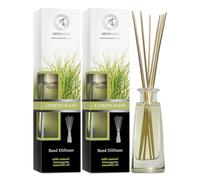 Diffusore a Lamella Fragranza Set Lemongrass - 2x100ml - Diffusore con Olio Essenziale Lemon Grass - Bastoncini Profumati - Profumatori Ambiente - Aroma Fresco - Diffusore di Aromi