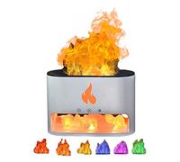 Diffusore Aromaterapia Al Sale Con Cristallo Fiamma For Camino, Diffusore Oli Essenziali 250 Ml, Diffusore Umidificatore Aromi Fiamma, Lampada Sale Dell'Himalaya, Diffusore Oli Essenziali ( Color : Wh