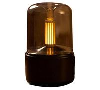 Diffusore Aromaterapico, Umidificatore a Lume di Candela con Illuminazione Ambientale e Protezione della Carenza D'acqua, Umidificatore 'aria Portatile da Scrivania (BLACK)