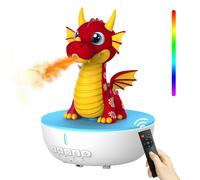 Diffusore Aromi con Suono Bianco, Umidificatore 200 ml con Telecomando e Timer 1/3/6h, Diffusore di Oli Essenziali per Camera da Letto,Drago Sputafuoco - Umidificatore Ambiente Bambini (Rosso)