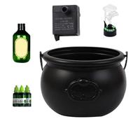 Diffusore Cauldron - Halloween Wiitch Bucket per divertimento | Vaso Cauldrn vaso nero con produttore di nebbie | Bottiglia di pozione galleggiante e forniture per le vacanze frizzanti per il cortile