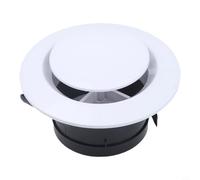 Diffusore circolare per bocchetta dell'aria, in ABS, regolabile, per installazione a parete o a soffitto, per bagno, cucina, ufficio, ingresso o uscita (200 mm)