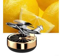 Diffusore d'aria per auto rotante a energia solare, stile combattente, purificatore d'aria per veicoli e piccoli spazi interni, fornisce un fresco naturale continuo (oro - limone)