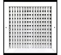 Diffusore di alimentazione dell'aria regolabile, 30,5 x 30,5 cm, copertura per ventilazione HVAC, parete laterale o soffitto, registro griglia, flusso d'aria elevato, bianco [Dimensioni esterne: 30,5