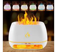 Diffusore di aromi 2 in 1 fiamme, diffusore di 7 colori, diffusore di oli essenziali, umidificatore Flame con cambio automatico di colore e temporizzazione, diffusore di vulcano portatile per stanza