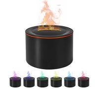Diffusore Di Aromi A Fiamma Con Umidificatore Vulkan: 160ml, Diffusore Di Oli Essenziali, Effetti Di Fiamma Con 7 Colori, Umidificatore Silenzioso Ideale Per Piccoli Ambienti (Nero-C)