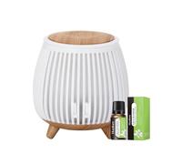 Diffusore di aromi ad ultrasuoni - Mini diffusore di oli essenziali USB portatile con luce d'atmosfera a LED - Deodorante per casa, ufficio, auto, camera da letto, viaggi, 140 ml (bianco venatura del