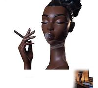 Diffusore di aromi con testa di donna nera, diffusore di aromi con testa di donna nera, regalo per la casa (Modello B, Altezza 20)