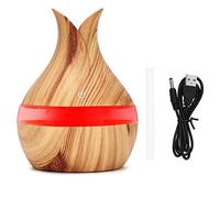 Diffusore di aromi Diffusore di oli essenziali, 7 colori LED luce notturna Diffusore di oli essenziali aromatici Umidificatore d'aria in legno per uso domestico hotel auto (300ml)