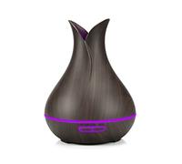Diffusore di aromi elettrico per oli essenziali con Alexa e Google Home. 4 in 1 lampada profumata decorativa, purificatore d'aria e umidificatore per camera da letto, ufficio, yoga (legno scuro)