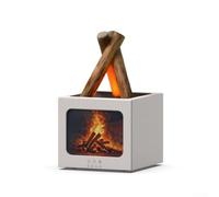 Diffusore di Aromi Fuoco USB Umidificatore Ambiente Silenzioso 7 LED Timer 2-4-6H per Casa Ufficio Yoga(White)