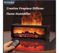 Diffusore di aromi per camino 150ml Fiamma a 7 colori con telecomando Umidificatore a nebbia fredda Timer di spegnimento automatico per l'home office