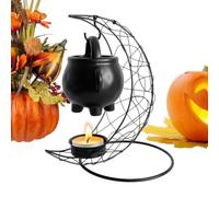 Diffusore di aromi per Halloween in stile gotico, decorazione per la casa | Strega per cera con supporto lunare, per meditazione, yoga, feste, tavolo, scrivania, davanzale, soggiorno, sala da tè