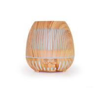 Diffusore di aromi USB, 400 ml, umidificatore con luce notturna cava, design con venature del legno, nebbia silenziosa per la casa, diffusore per aromaterapia e camere da letto (C)