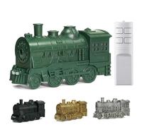 Diffusore di oli da treno a vapore da 300 ml, umidificatore per oli essenziali, diffusore vintage silenzioso per aromaterapia, con luce LED, doppia modalità di nebbia, timer e telecomando (verde)