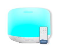 Diffusore di Oli Essenziali 500ml con 7 LED Colorati, Umidificatore e Purificatore d’Aria, Funzione Aromaterapia, Completo di Telecomando e Misurino