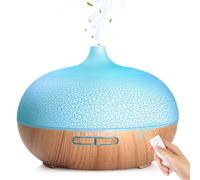 Diffusore di Oli Essenziali 550ML,GeeRic Ultrasuoni Umidificatore 7 Color LED Silenzioso Purificatore d'Aria Diffusore di Aromi Nebulizzatore per Oli Profumati per Casa Ufficio Yoga Marrone