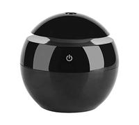 Diffusore di Oli Essenziali all'Aroma, Umidificatore a Nebbia Fredda da 130ml ad Ultrasuoni con Luce Notturna a LED per Ufficio, Camera da Letto, Soggiorno, Studio, Yoga, Spa (Nero)
